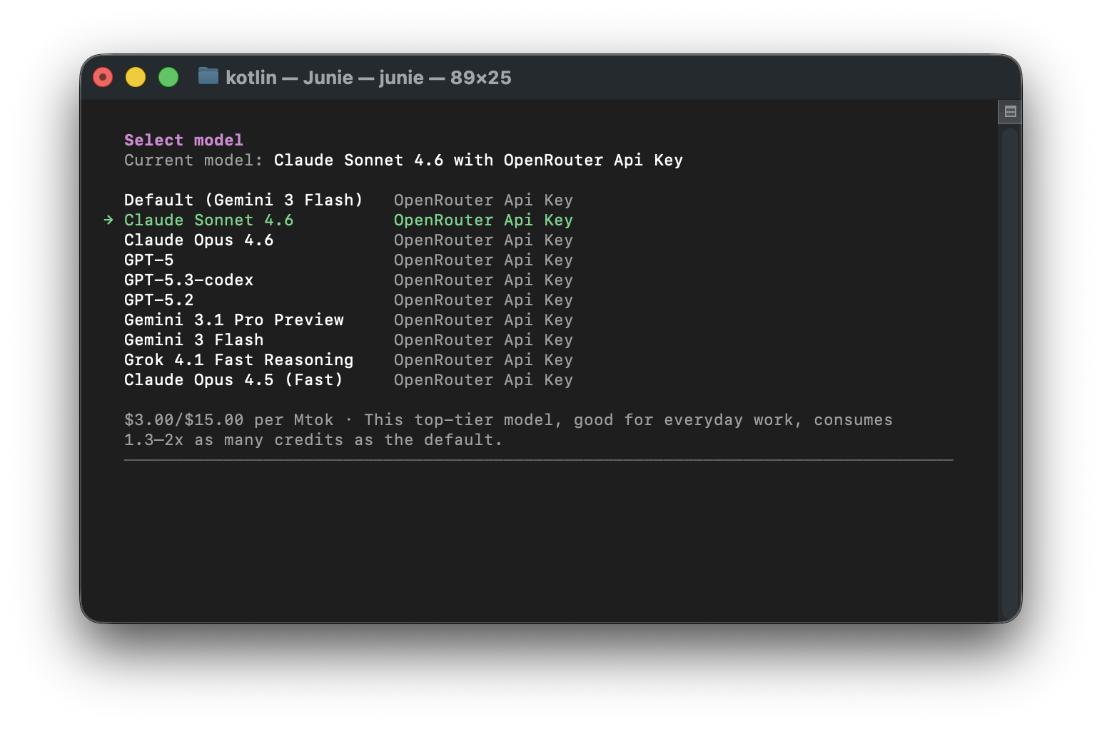 Available models via OpenRouter