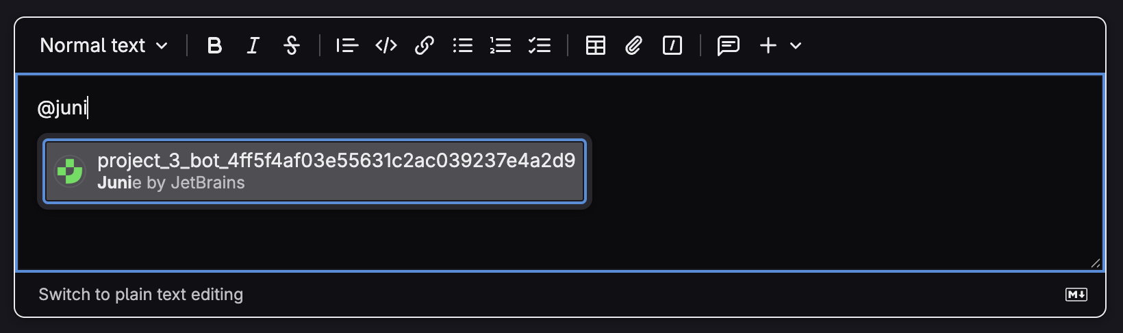 Gitlab junie mention