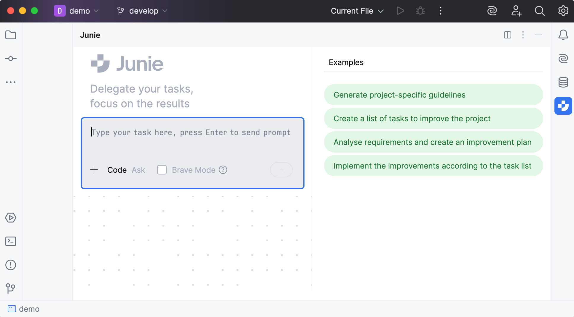 Junie tool window Junie tool window