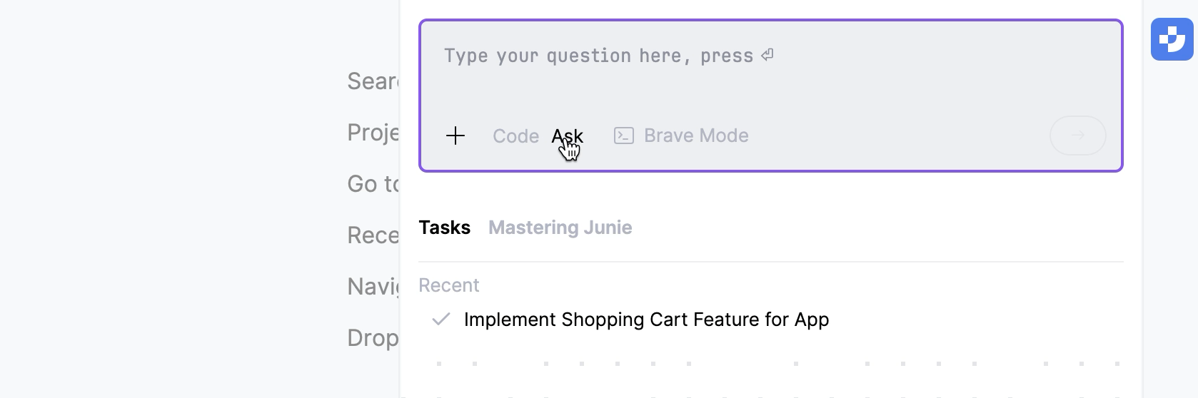 Junie ask mode animated
