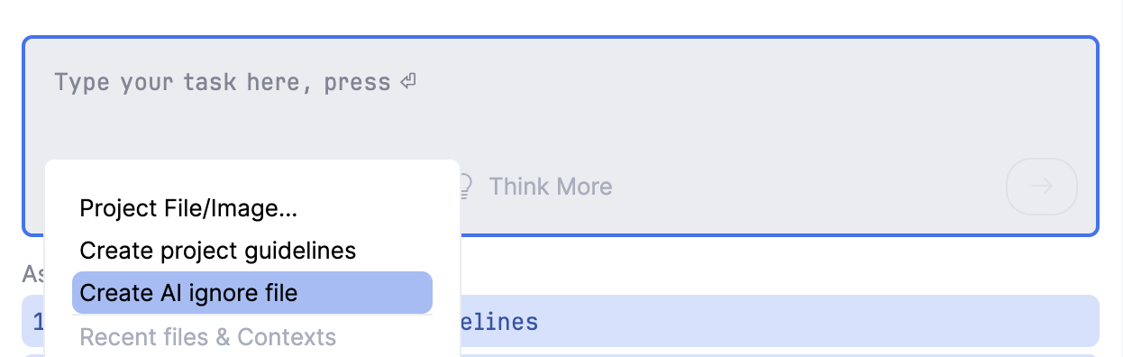 Junie create aiignore Junie create aiignore